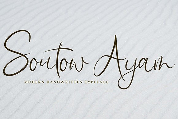 Soutow Ayam: A Flowing Handwritten Font for Elegant Branding